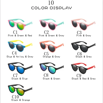 Cauciuc Polarizat ochelari de Soare Copii TR90 Băieți Fete Oglindă Polaroid Ochelari de Soare Silicon Ochelari de Siguranță pentru Copii UV400