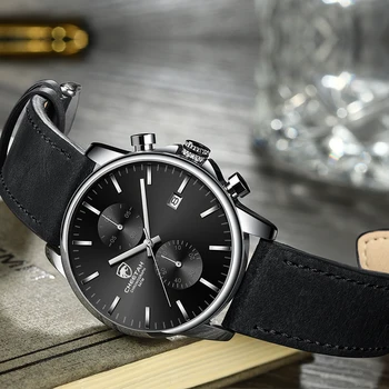 GHEPARD Brand de Lux Ceas pentru Barbati Casual de Afaceri Cuarț Ceas de mână din Piele, Cronograf Data Ceas Ceasuri Relogio Masculino