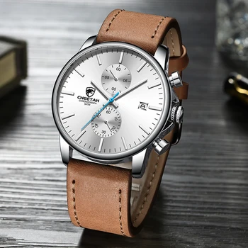 GHEPARD Brand de Lux Ceas pentru Barbati Casual de Afaceri Cuarț Ceas de mână din Piele, Cronograf Data Ceas Ceasuri Relogio Masculino