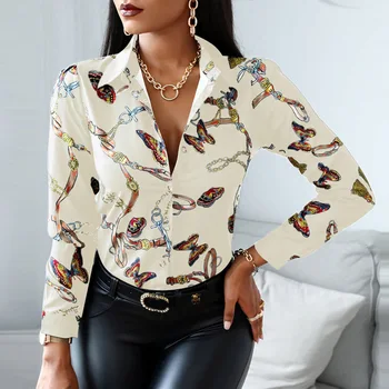 Femei Bluza Topuri De Primăvară 2021 Imprimare Doamnă Birou De Lucru Poarte Tricouri Cu Mâneci Lungi Stil African Noua Moda De Sex Feminin Blousa Femme