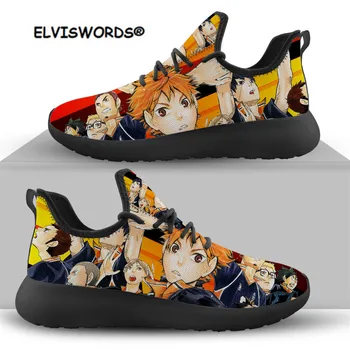 ELVISWORD 2020 Unisex Haikyuu!!Anime-ul japonez Haikyuu Karasuno Model Barbati Pantofi Balerini Adidasi Casual de Toamna Dantelă-up de Moda