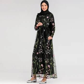 Hijab Musulman Rochie Floral Abaya Dubai Rochii De Turci Islam Caftan Arabi Caftan Qatar, Oman Îmbrăcăminte Islamic Abaya Pentru Femei