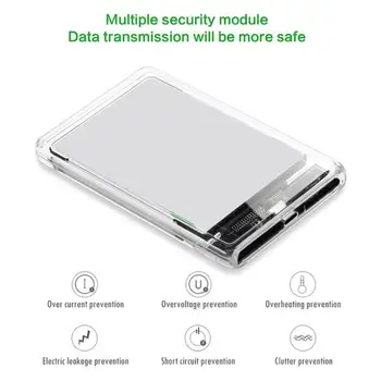 Portabile de 2.5 inch SATA la USB 3.1 Gen 2 Type-C, HDD SSD Cazul Hard Disk Extern Cazul Transparent Mobil Cabina Cutie