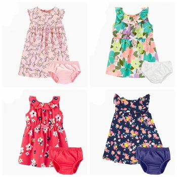 2019 Orangemom magazinul Oficial de Vară Nou pentru Copii Fete Rochie de Printesa Body din Bumbac Haine Fata Copil 2 buc Imbracaminte Copii