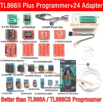 XGecu V10.22 TL866II Plus programator +24 adaptor de priza înlocuiți USB EEPROM Universal minipro TL866CS TL866A nand programator
