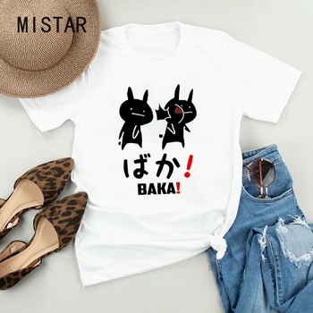 Baka Iepure Palmă Femei Teuri de Vara Tricou Femei Harajuku Tricou Femei de Moda T-shirt Alb, Estetic Grafic Tricou Femeie