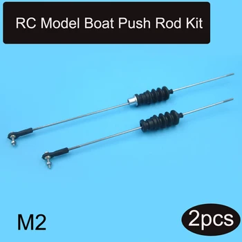 2 buc RC Model de Barca Push Rod Kit Include M2 Pull Rod End+Șurub+Piuliță++Impermeabil Burduf de Cauciuc pentru Servo Tija de Etanșare La Cârma