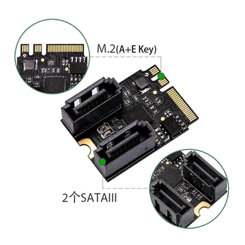 Free Driver Adaptor de Card pentru M. 2 pentru unitati solid state să Sata3 Un+E Cheia pentru 2 Porturi SATA 6Gbp/s PCIe 3.0 Autobuz pentru Wifi HDD-SSD-PC Placa de baza