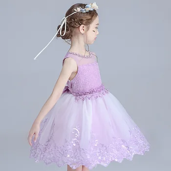 Brand Paiete Fata Rochie de Flori Copii Concurs de Petrecere Nunta Bal Bal Printesa Formale Prilej de Flori Dantelă Fete Dress 3-10Y