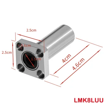 4buc/lot LMK8LUU LMK10LUU LMK12LUU Pătrat cu Flanșe de Tip Liniar Bucșă Rulment CNC Piese 3D Printer Ultimaker 2 Pat Încălzire