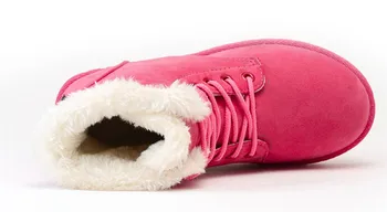2020 Femei Iarna Zapada Ghete Cald Plat Plus Dimensiune Platforma Dantelă Sus Doamnelor Pantofi pentru Femei Nou Turma de Blană, piele de Căprioară Glezna Cizme de sex Feminin