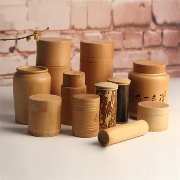 Portabil cutie de bambus pentru ceai verde cutie de depozitare recipient din lemn de bambus naturale canistra ceai matcha cutie 1 buc