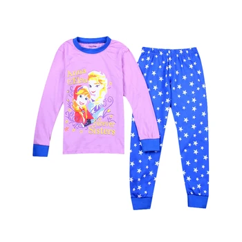 Nouă Copii Anna Elsa Printesa Serii de Seturi de Pijamale pentru Copii Fete Băieți Haine Pijamas Desene animate cu Maneci Lungi Tricou+Pantaloni 2 buc/set