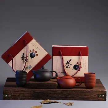 Chineză Tradițională de Călătorie Set de Ceai Lut Violet Kung Fu Set de Ceai Ceașcă de Ceai Cana Pachet Ceramice Cadou Ceainic cu Giftbox