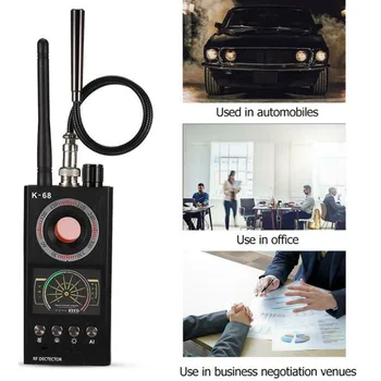 K68 Wireless RF finder Anti - Spy Mini Camera Detector bug localizare Radio Scanner Ascunse tracker audio de confidențialitate Scaner de Securitate