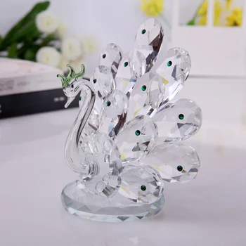 1 buc Cristal Păun Figurina de Lux, Cristale Ornament Prespapier Decor Acasă Colectie de Figurine de Animale DIY Meșteșug Cadou