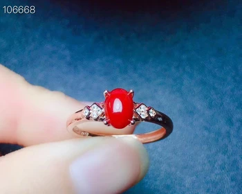 KJJEAXCMY boutique de bijuterii argint 925 incrustat naturale de coral roșu de sex feminin inel acceptă detectarea de noi de lux