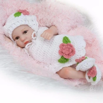 Mini Reborn Păpușă 28CM 11 Inch Slicone Nou-născut Drăguț Moale Realist Papusa Jucării pentru Fată Băiat Copii Ziua de nastere Cadou de Crăciun