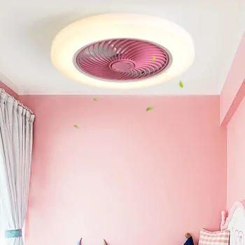 Smart ventilator de tavan ventilatoare cu lumini de control de la distanță decor dormitor ventilator lampa 52cm aer Invizibil Lame Retractabile Tăcut