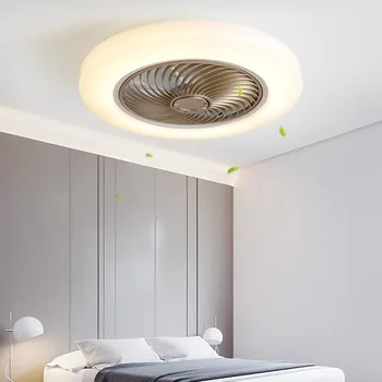Smart ventilator de tavan ventilatoare cu lumini de control de la distanță decor dormitor ventilator lampa 52cm aer Invizibil Lame Retractabile Tăcut