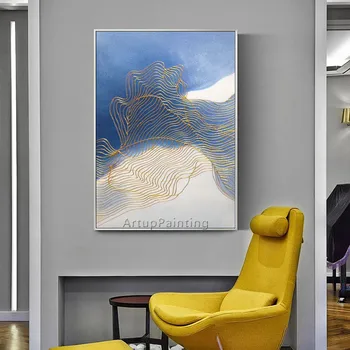 Stil Nordic panza pictura acrilic tablou modern abstract, arta de Perete Imaginile Pentru Camera de zi Decor Acasă caudros decoracion00