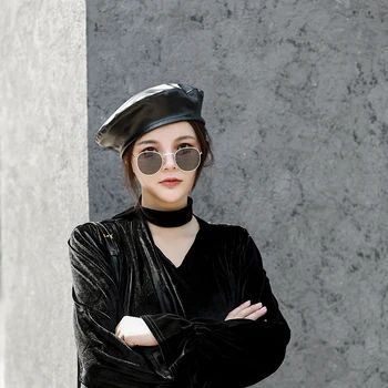 2020 Nouă Femei Pălărie din Piele Artist francez Bereta Capac Moda Bereta Pentru Femei Fete Moale Moda Pictor francez Berete