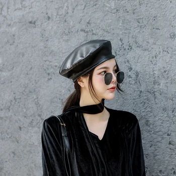2020 Nouă Femei Pălărie din Piele Artist francez Bereta Capac Moda Bereta Pentru Femei Fete Moale Moda Pictor francez Berete