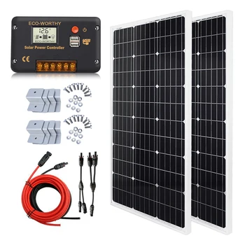 ECO-DEMN 12V/24V 100W/200W/400W/600W Panou Solar Kit de Pe Grila de Încărcare a Bateriei pentru RULOTA Rulota Camper Van Alimentare