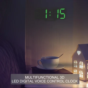3D LED Ceas Digital Amânare Dormitor Ceasuri de Birou cu Alarmă Agățat de Perete Ceas 12/24 Ore Calendar Termometru Mobilier Acasă Cadou