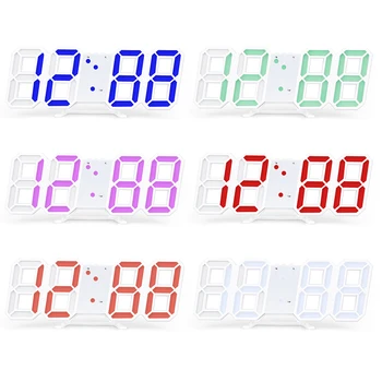 3D LED Ceas Digital Amânare Dormitor Ceasuri de Birou cu Alarmă Agățat de Perete Ceas 12/24 Ore Calendar Termometru Mobilier Acasă Cadou