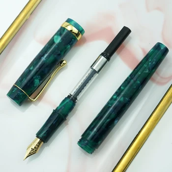 Jinhao Rășină Acrilică de culoare Verde Închis Stilou Frumos Stilou cu Convertor EF/F/Îndoit Peniță Birou de Afaceri Scoala de Scris Stilou