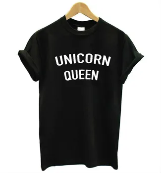 Femei T shirt Unicorn Regina Roz Scrisori de Imprimare de Bumbac Casual Tricou Amuzant Pentru Lady Alb Negru Gri Top Tee Hipster T-72