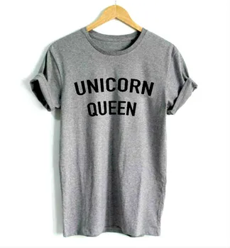 Femei T shirt Unicorn Regina Roz Scrisori de Imprimare de Bumbac Casual Tricou Amuzant Pentru Lady Alb Negru Gri Top Tee Hipster T-72