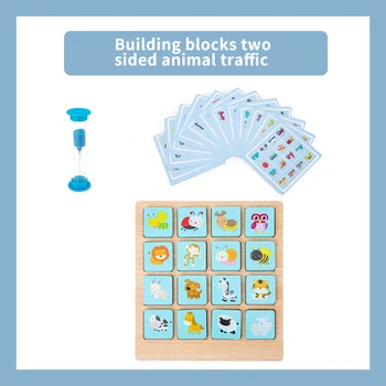 Noi Arrivel Montessori Jucarie Copii Puzzle Bord Joc De Memorie De Șah Din Lemn Jucării De Învățare De Formare Concentrația De Jucărie Pentru Copii