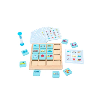 Noi Arrivel Montessori Jucarie Copii Puzzle Bord Joc De Memorie De Șah Din Lemn Jucării De Învățare De Formare Concentrația De Jucărie Pentru Copii