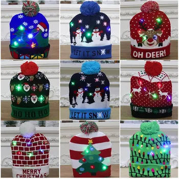 2020 Elegant Tricotate Pălărie De Crăciun Beanie Straluci Palarie Cald Pentru Copii Decor Copii Stralucire De Iarnă Lână Pălărie Cadouri