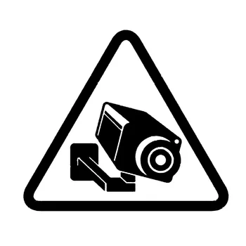 Personalizate de Moda din PVC Autocolant Auto Camera de Supraveghere Video CCTV Semn Mașină Autocolant Decal Alb/Negru ZWW-0119, 13cm*11cm