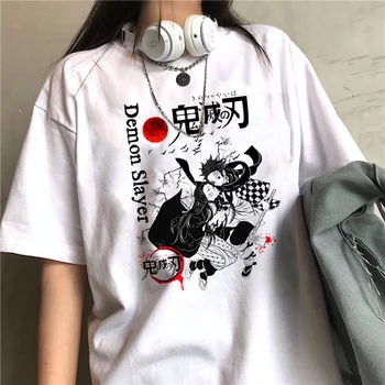 Japoneze casual Harajuku model de desen animat de imprimare punk pierde gât T-shirt tendință de moda de groază vara noi ins femei
