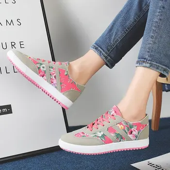 Femei Pantofi Casual Imprimate Casual Pantofi pentru Femei Pantofi de Panza Tenis Feminino 2019 New Sosire Dantelă de Moda-Femei Adidași