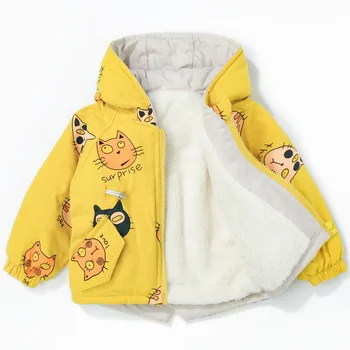 Copii Haine pentru Fete Baieti Morcov Imprimare de Animale din Bumbac cu Gluga Jacheta Cald Îngroșa Îmbrăcăminte Îmbrăcăminte Drăguț pentru Copii 9M-5 Ani