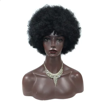 Sintetic Peruca Afro pentru Femei de culoare Negru African Yaki Drept Scurt Peruca Cosplay Peruci Par