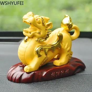 Stil Chinezesc Fengshui Noroc De Bani Mascota Rășină Home Decor Living Decoratiuni Intrare Ornament Statuie De Deschidere Cadou Meserii