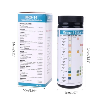URS-14 100strips Sumar de urina Reactiv Hârtie de Testare Test de Urină Benzi de Leucocite, Nitriti, Urobilinogen, Proteine, pH-ul, Cetonă