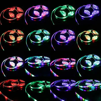 Benzi cu LED-uri RGB Led Banda SMD 3528 DC12V Impermeabil LED 1/3/5/10/20 m dioda Panglică Flexibil cu telecomanda