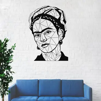 Perete De Metal Art - Geometrice Frida Kahlo Design - Metal Decor De Perete, De Birou Acasă Living Decoratiuni Interioare, Frida Linie De Artă