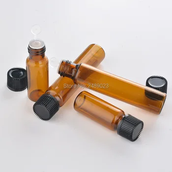 10ml 5ml Portabil Sticlă brună Reîncărcabile Storeage Sticla de Parfum cu Capac Gol Cosmetic Ulei Esențial Flacon Pentru a Călători 100buc