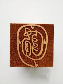 Taoist articole, instrumente magice, de aur vraja sigiliu, Taoist sigiliu, single side seal, 5 cm piersic lemn de etanșare