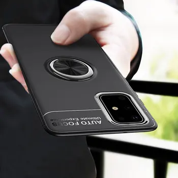 Caz de telefon pentru Samsung Galaxy A41 Caz Acoperire Stativ Magnetic Inel Suport Moale TPU Silicon Mat de Caz pentru Samsung Galaxy A41-O 41