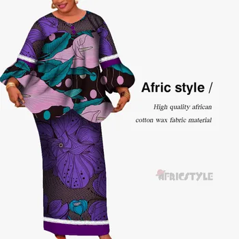 Dashiki africane rochii pentru femei africane haine pentru femei rochie cu maneci lungi din bumbac rochie modelul WY5335