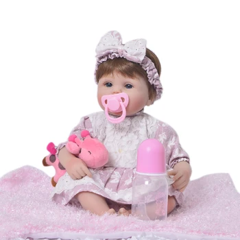 KEIUMI Cârpă Fierbinte corpul Renăscut Baby Dolls Copil Nou-născut 17 inch Realist Printesa 43 cm Copii tovarăși de joacă pentru Copii Moda DIY Jucarii